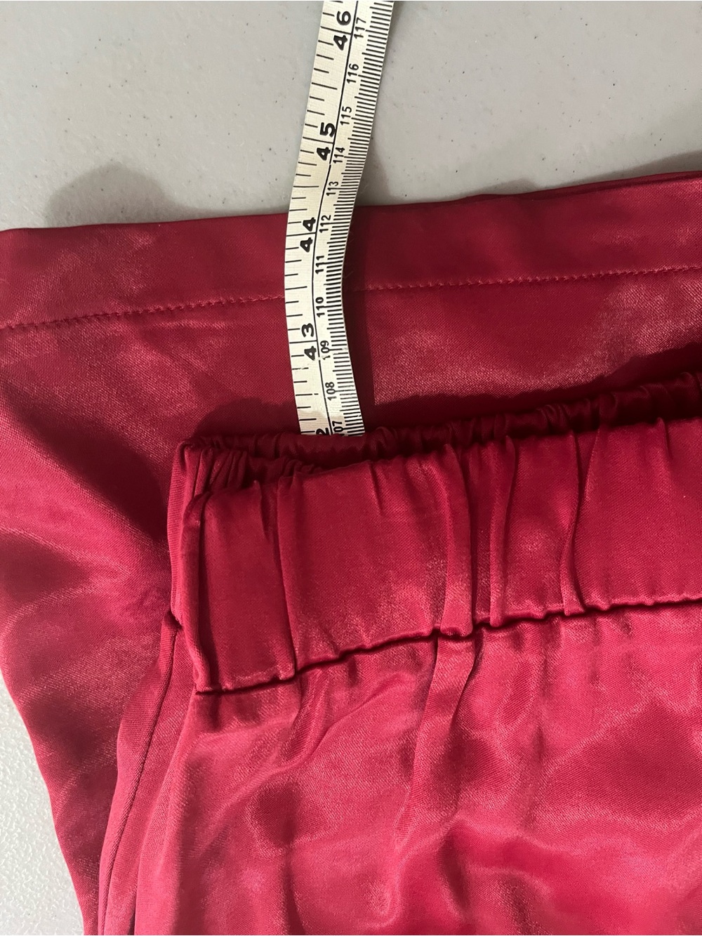 Women's Satin Drawstring Waist Jacket - Burgundy - Picture 11 of 13